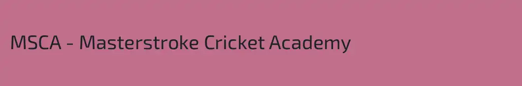 MSCA - Masterstroke Cricket Academy
